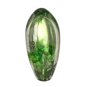 Vintage 1997 Collectible Signed on Bottom Marty Christy Green Glass Art Piece 4"